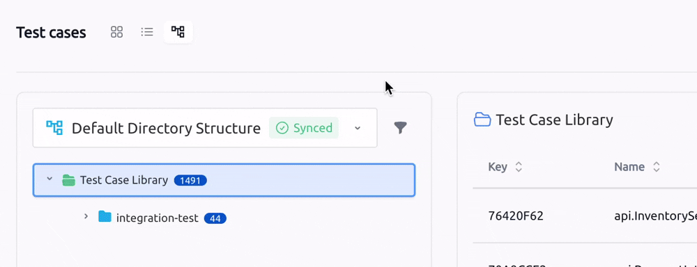 Manage Directory View of Test Case - rename.gif