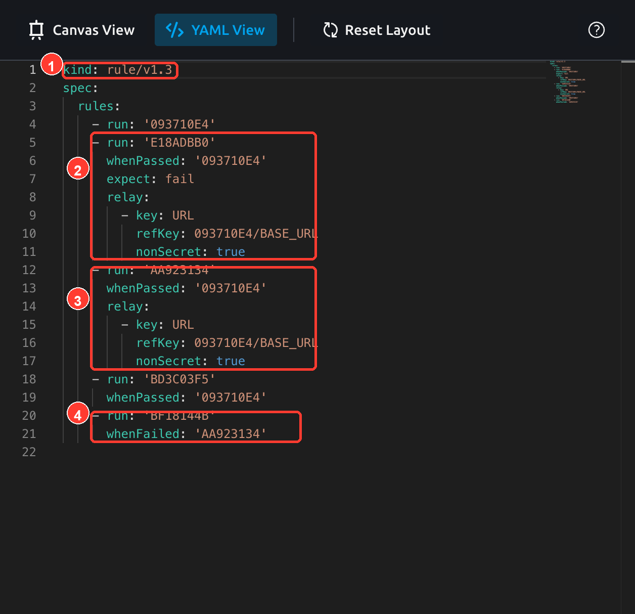 Pipeline Assembler YAML View 中的 rule/v1.3 定义